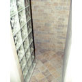 Walk-in shower with Italian tile